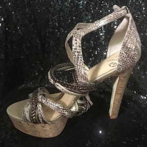 Colin Stuart Metallic Platform Sandals